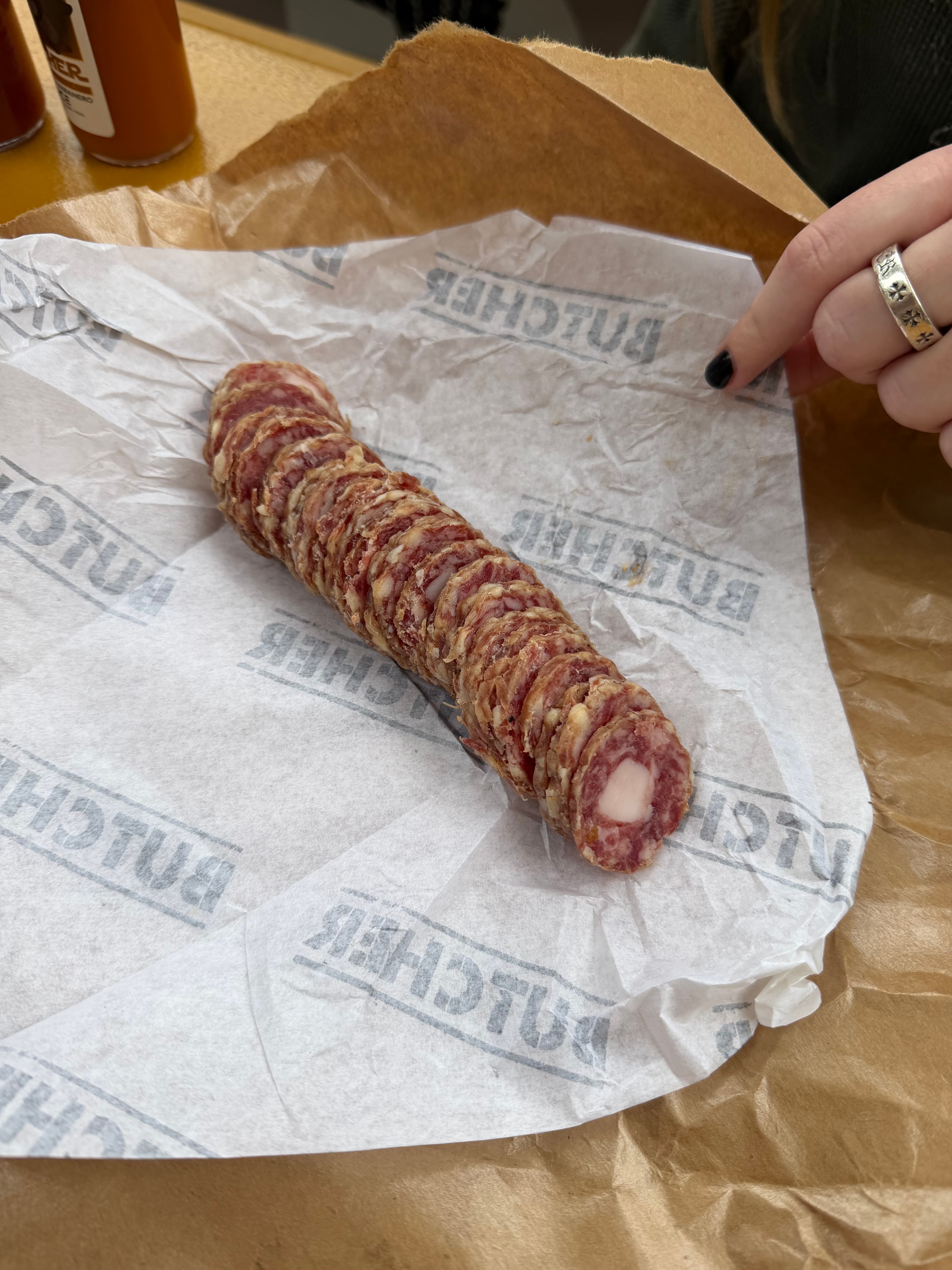 Sliced salami — Butcher shop