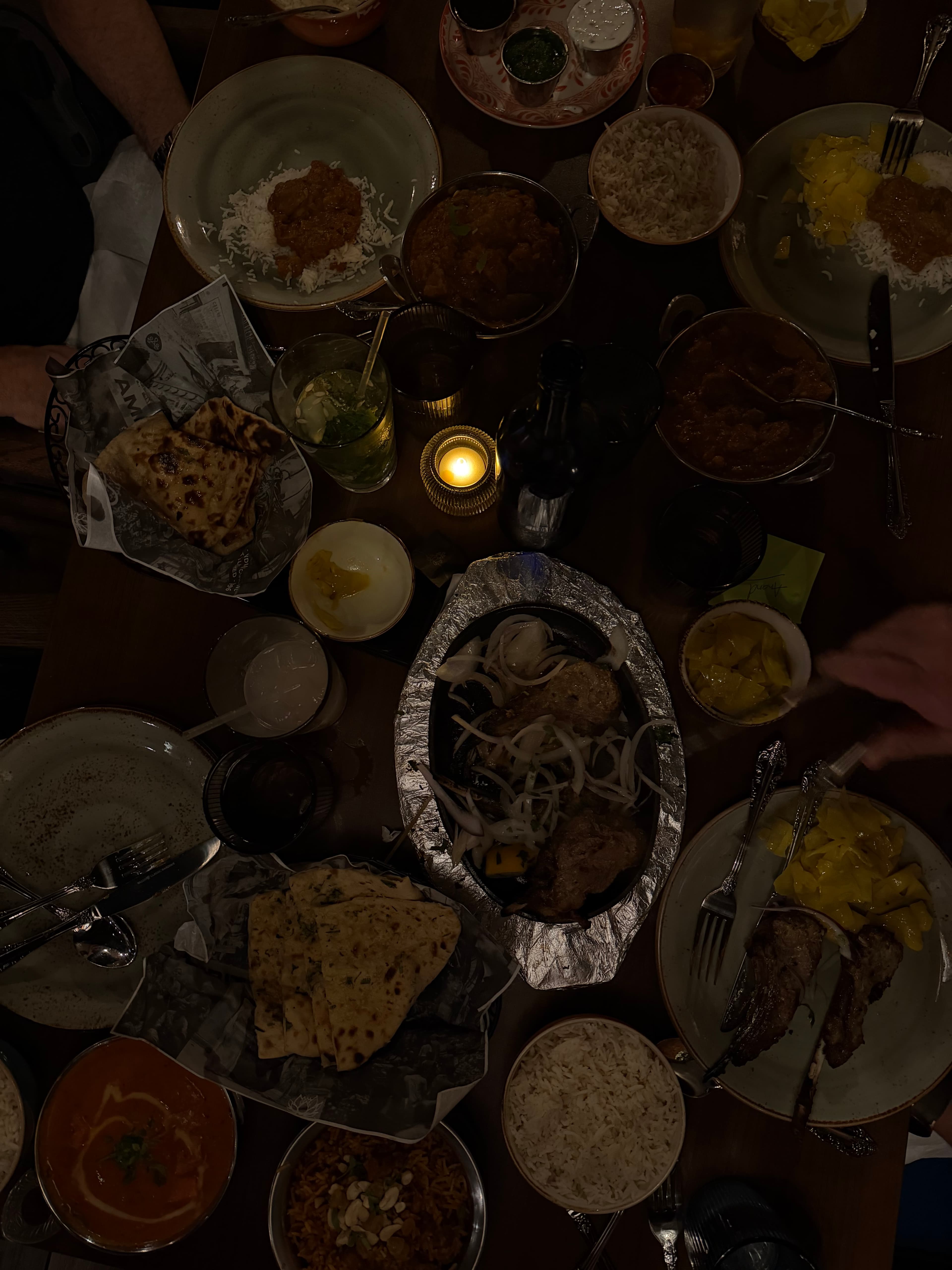 Indian feast by candlelight